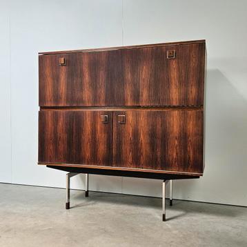 Vintage highboard palissander chroom beschikbaar voor biedingen