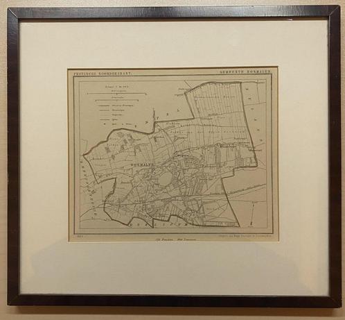 Kuyperkaart van Gemeente Rosmalen in lijst, Antiek en Kunst, Kunst | Etsen en Gravures, Ophalen of Verzenden