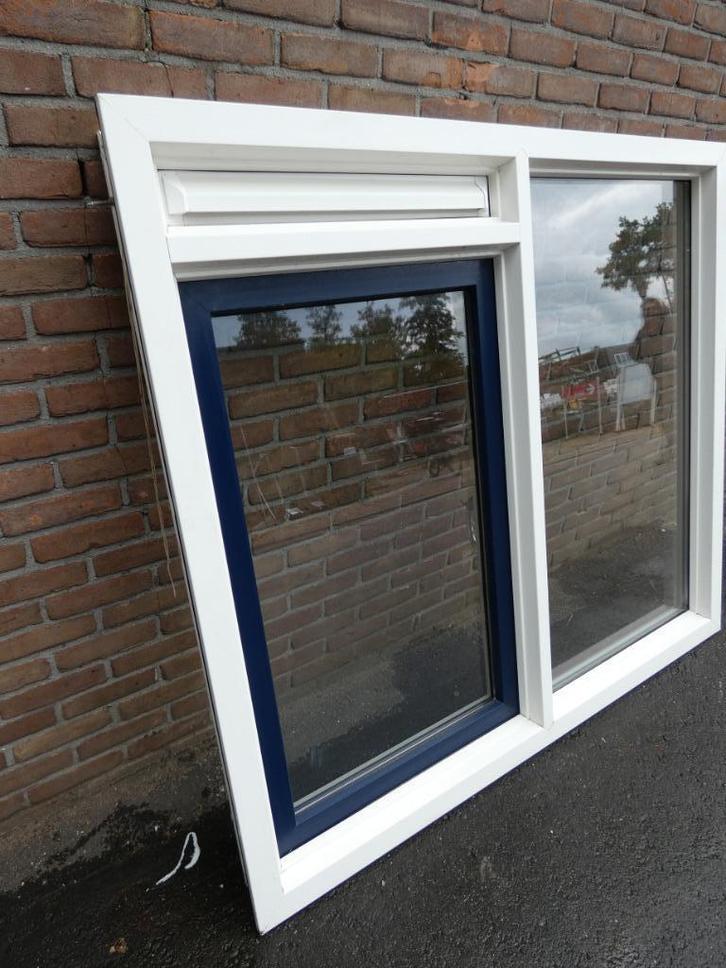 kunststof raamkozijnen (140 cm x 159 cm) HxB, Doe-het-zelf en Verbouw, Glas en Ramen, Gebruikt, Gevelraam of Ruit, 80 tot 120 cm