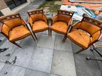 eetkamerstoelen 4 kersenhout opknappers GRATIS, Huis en Inrichting, Stoelen, Ophalen, Gebruikt, Bruin, Vier