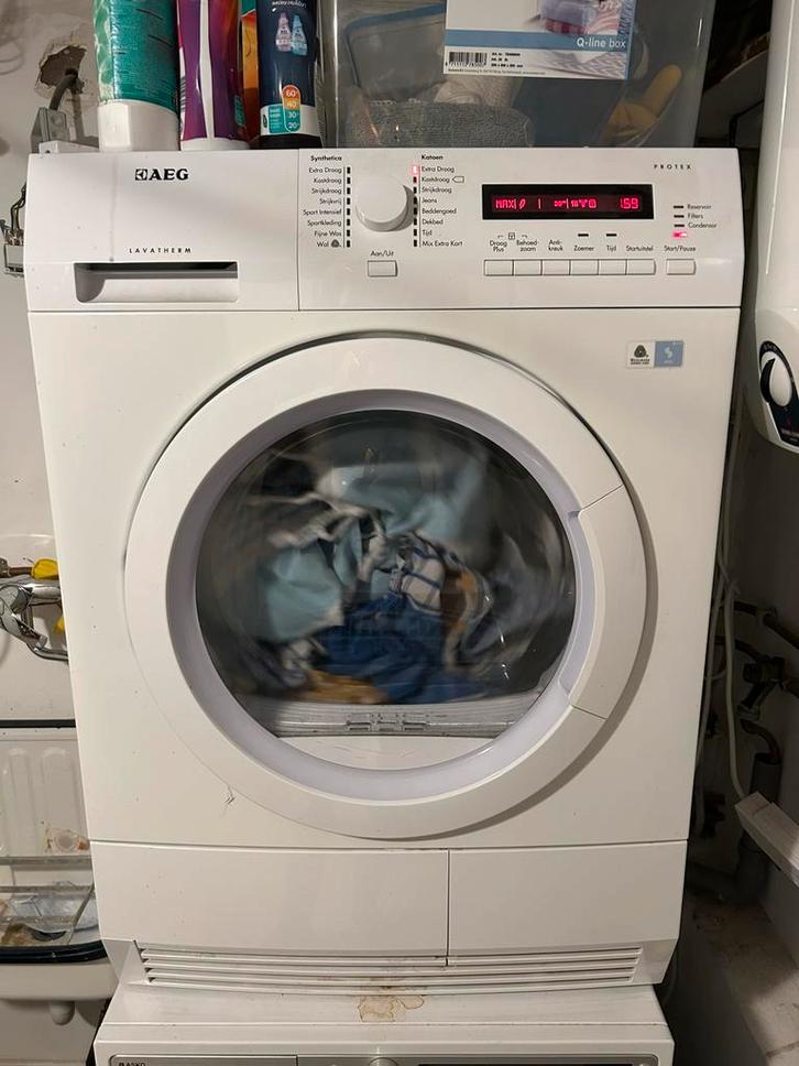 AEG Wasdroger - Defect, Witgoed en Apparatuur, Wasdrogers, Gebruikt, Condens, Voorlader, 6 tot 8 kg, 85 tot 90 cm, Ophalen
