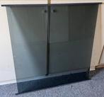 Plaat van dubbel donker glas in houder +/- 90 x 100 cm, Doe-het-zelf en Verbouw, Glas en Ramen, Ophalen, Gebruikt, Glasplaat