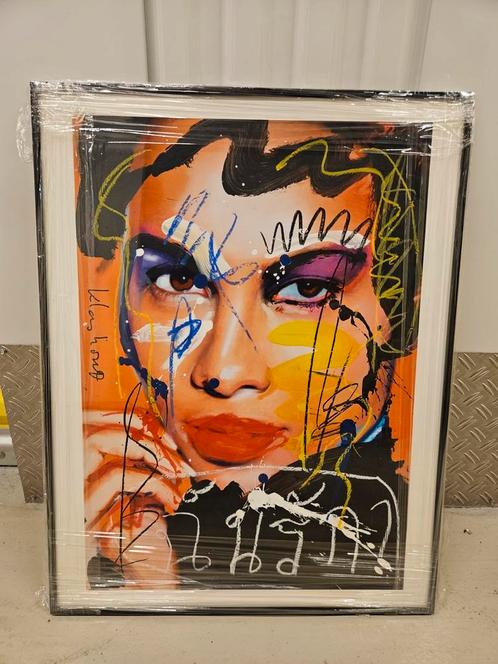 Peter Klashorst Ingekaderd mix media, Antiek en Kunst, Kunst | Schilderijen | Modern, Ophalen of Verzenden