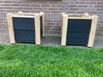 Douglas zweeds rabat plantenbakken zwart 50x50x50, Tuin en Terras, Bloembakken en Plantenbakken, Ophalen, Vierkant, Zo goed als nieuw