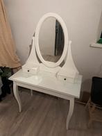 Hemnes kaptafel wit + ingolf krukje wit, Huis en Inrichting, Ophalen, 50 tot 100 cm, Zo goed als nieuw, 150 tot 200 cm