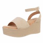 Dames wedge sandalen met sleehakken zand 36 37 38 39 40 41, Ophalen of Verzenden, Nieuw, Beige, Sandalen of Muiltjes