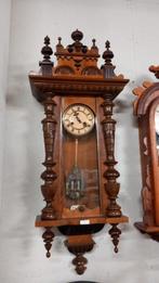 Antieke Houten Wandklok, Ophalen, Gebruikt, Analoog, Wandklok