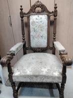 Antieke Stoel met Armleuningen, Antiek en Kunst, Ophalen of Verzenden