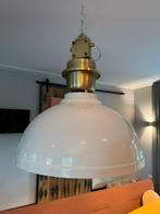 Industriele hanglamp met goud en wit, Huis en Inrichting, Lampen | Hanglampen, Ophalen, Gebruikt, Metaal, Minder dan 50 cm