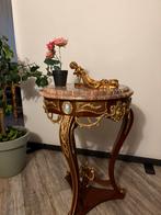 Barok tafel goud hout en marmer, Barok, Rond, Nieuw, Ophalen of Verzenden