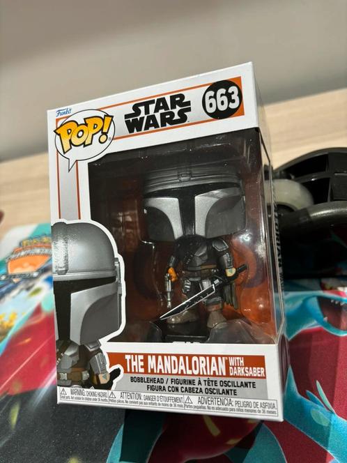 POP! Star Wars : The Mandalorian – Mando with Darksaber 663, Verzamelen, Poppetjes en Figuurtjes, Zo goed als nieuw, Ophalen of Verzenden
