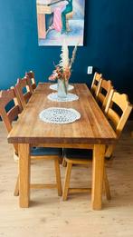 Eettafel met 6 stoelen -Eikenhout, Huis en Inrichting, Tafels | Eettafels, Ophalen, Gebruikt, 100 tot 150 cm, Eikenhout