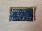 Patch embleem 'Noblesse Oblige Damn Right', Verzamelen, Ophalen of Verzenden, Zo goed als nieuw, Overige typen