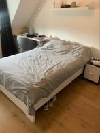 Bed evt met bureau en bureaustoel, Ophalen, Eenpersoons, Wit, 200 cm