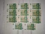 Collectie van oude Nederlandse 5 gulden biljetten (11 stuks), Postzegels en Munten, Bankbiljetten | Nederland, Ophalen of Verzenden