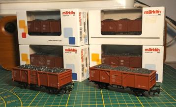 Märklin, 6 x open goederenwagen met kolen beschikbaar voor biedingen
