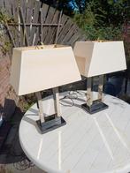 Vintage Chromen Tafellampen met Marmeren Voet, Huis en Inrichting, Lampen | Vloerlampen, Gebruikt, Vintage, Ophalen of Verzenden