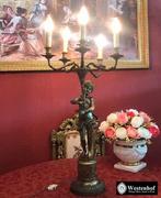 Grote tafellamp / staande lamp antiek barok engel beeld