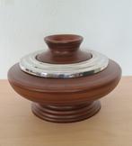 Prachtige vintage vaas, aardewerk in houtmotief, 12 cm hoog, Antiek en Kunst, Ophalen of Verzenden
