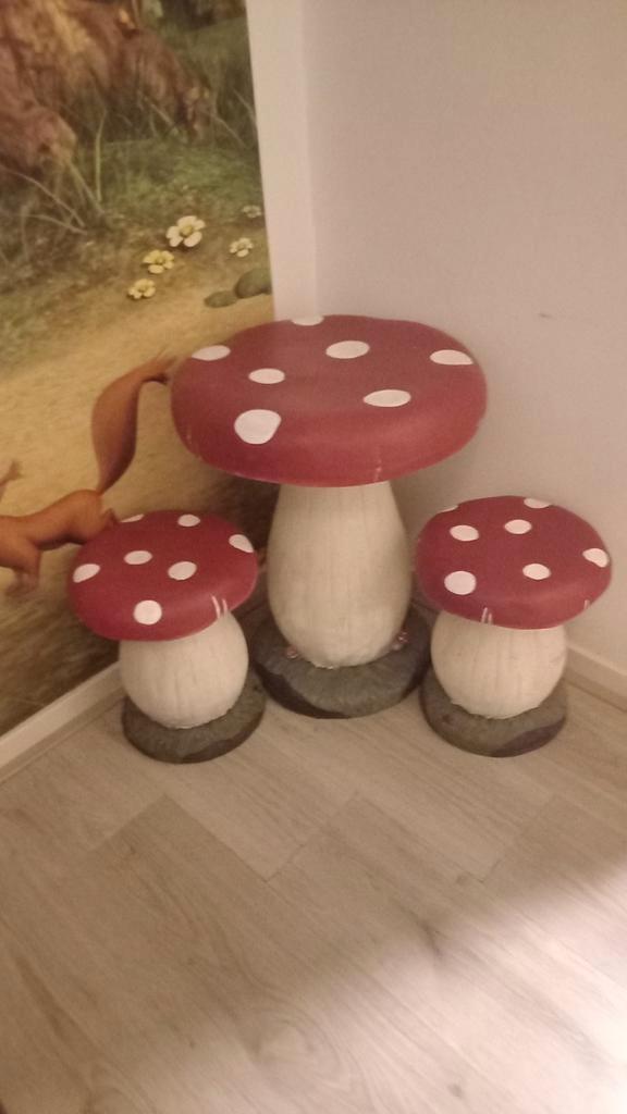 Stenen Paddestoelen Set - Efteling Sprookjesboom, Verzamelen, Efteling, Zo goed als nieuw, Overige typen, Ophalen of Verzenden