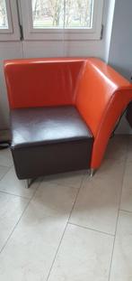 Montel fauteuil oranje bruin, 75 tot 100 cm, Modern, Leer, Ophalen of Verzenden