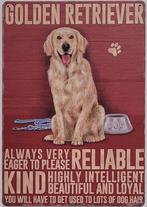 Golden Retriever hond eigenschappen reclamebord van metaal, Info@deconoord.nl, Deco Noord, Nieuw, Ophalen of Verzenden