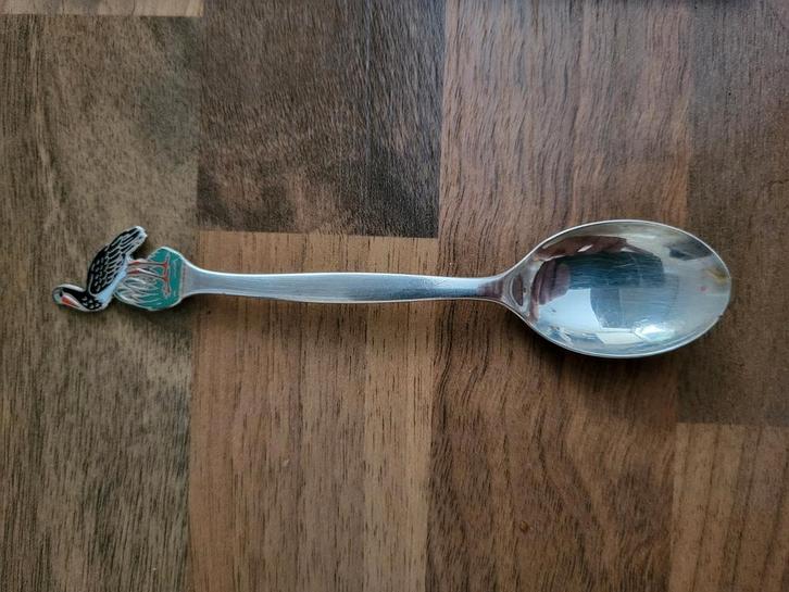 Verzilverd theelepeltje Plan Ooievaar WNF, Antiek en Kunst, Antiek | Bestek, Ophalen of Verzenden