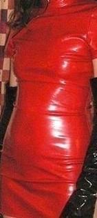 Rode Latex prachtige Jurk maat M, Verzenden, Zo goed als nieuw, Rood, Boven de knie