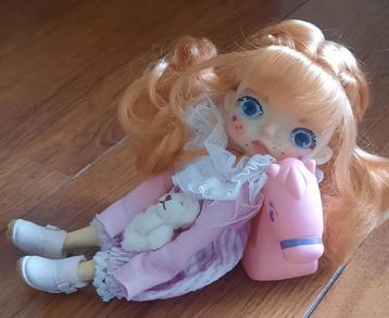 Bjd 21 cm monst doll, fullset, ooak gecustumized.  beschikbaar voor biedingen