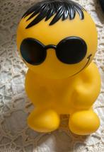 Vintage Gele Spaarpot met Zonnebril hoogte 17 cm, Verzamelen, Ophalen of Verzenden, Gebruikt