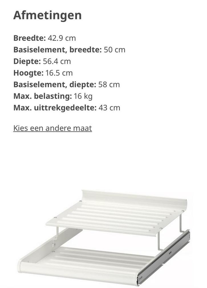 IKEA Komplement schoenenrek Pax 50x58 wit, Huis en Inrichting, Kasten | Schoenenrekken, Gebruikt, Ophalen