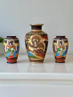 Set Japanse Satsuma stijl vazen met geisha’s en gouddecor, Ophalen of Verzenden