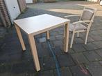 Senioren eetkamertafel + bijpassende stoel ,licht eiken, Ophalen, 50 tot 100 cm, Vierkant, 50 tot 100 cm
