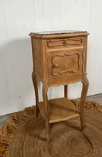 Antiek Nachtkastje met Marmerblad - Brocante Stijl halkastje, Huis en Inrichting, Slaapkamer | Nachtkastjes, Ophalen, Gebruikt