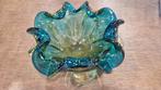 Murano glazen schaal blauw/geel, Ophalen of Verzenden
