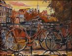 792. Acrylverfschilderij, Elena Polyakova – Herfst in A'dam, Ophalen of Verzenden