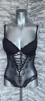 sexy zwarte stringbody met veterdetail, Kleding | Dames, Ondergoed en Lingerie, Ophalen of Verzenden, Zwart, Body of Korset