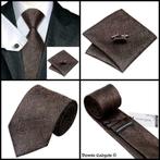 Dennis Gadgets: 100 % zijden stropdas ( 3 delig !! ) n-0548, Ophalen of Verzenden, Nieuw, Bruin