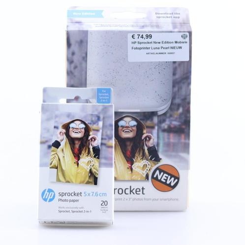 HP Sprocket New Edition Mobiele Fotoprinter Luna Pearl NIEUW, Audio, Tv en Foto, Fotografie | Fotopapier, Nieuw