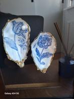 Handgemaakte Oesterschelp met Delftsblauwe Bloemen, Ophalen of Verzenden, Nieuw