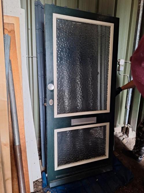 Voordeur / achterdeur / deur 91.5cmx200.5cm incl glas, Doe-het-zelf en Verbouw, Deuren en Horren, Zo goed als nieuw, Buitendeur