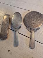 Antieke Verzilverde Kapset - Spiegel, Borstels, Antiek en Kunst, Ophalen of Verzenden