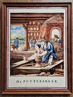 Tegeltableau "De Pottebakker" Makkum, Antiek en Kunst, Antiek | Wandborden en Tegels, Ophalen of Verzenden