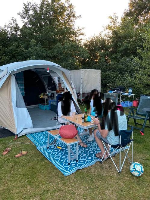 Quechua opblaasbare tent air seconds 6.3 + vloerkleed pomp, Caravans en Kamperen, Tenten, tot en met 4, Zo goed als nieuw, Ophalen