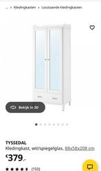 2x ikea kast TYSSEDAL wit met spiegels op deur B88xD60xH206, Huis en Inrichting, Ophalen, Gebruikt