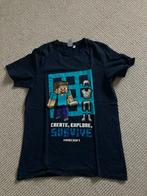 Mine Craft Tshirt, Blauw met print. 158/164, Kinderen en Baby's, Kinderkleding | Maat 158, Jongen, Ophalen of Verzenden, Zo goed als nieuw