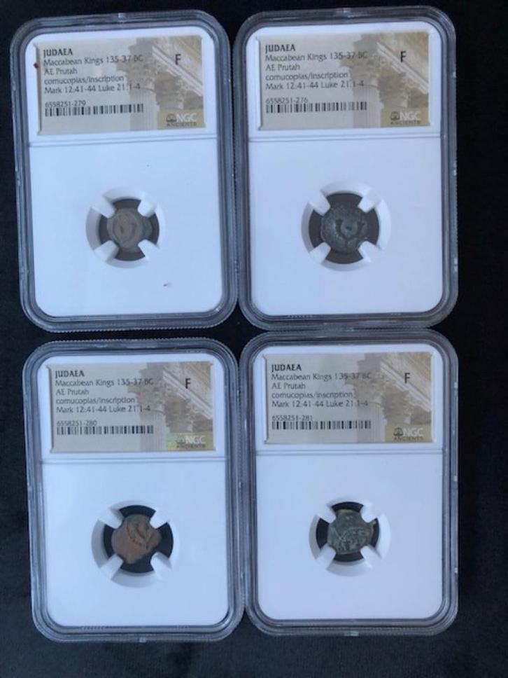 ANTIEKE NGC Maccabean King SLABBS (ouder dan 2000 jaar), Postzegels en Munten, Munten | Azië, Setje, Midden-Oosten, Goud, Zilver