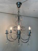 Elegante kroonluchter met 6 armen, chroom, Ophalen, Gebruikt, Metaal