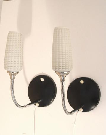 Jaren 50 - 60 vintage wandlampen - mid century design beschikbaar voor biedingen