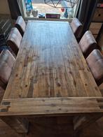 Houten eettafel Bassano 220x100, Huis en Inrichting, Tafels | Eettafels, Ophalen, Gebruikt, 100 tot 150 cm, 200 cm of meer